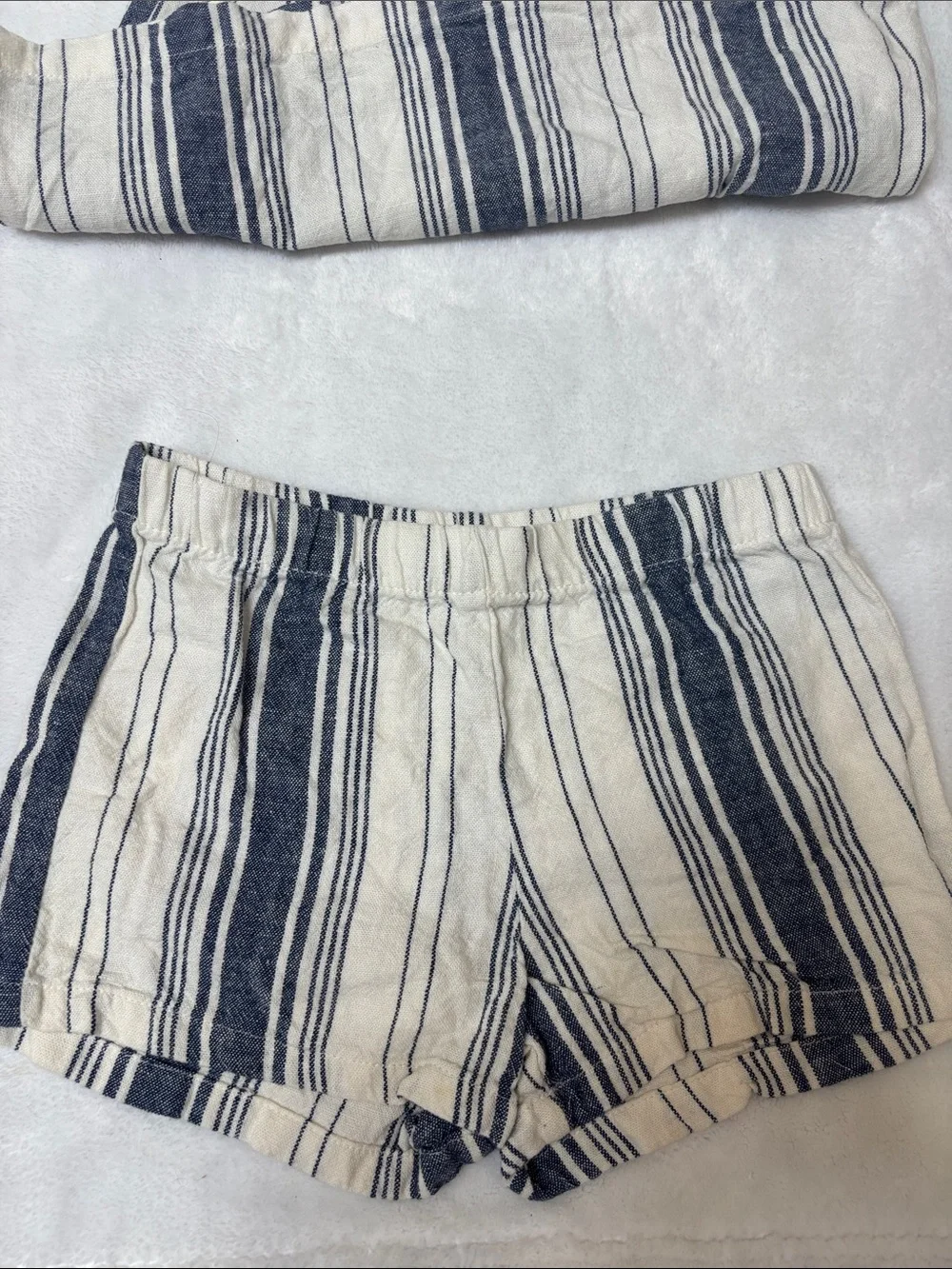 Carter's Navy and Cream Striped Girls' Shorts Set - Picture 5 of 6